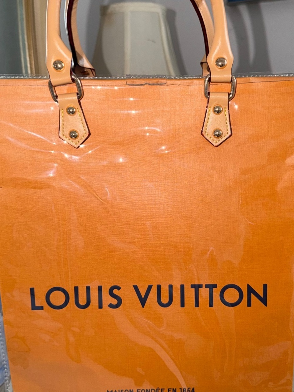 Louis Vuitton Orange shopping tote bag ( tall )